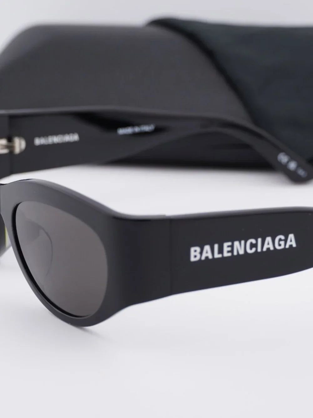 Balenciaga BB0330SK 001 Cat Eye Sunglasses - Black / Grey